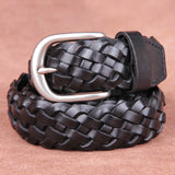Retro Leather Woven Pattern Belt