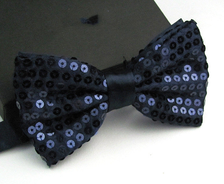 Bright Solid Sequined Bow Tie