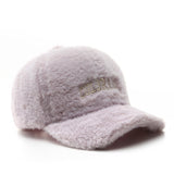 Letter Embroidery Solid Plush Cap