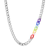 Rainbow Titanium Steel Chain Necklace