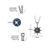 Retro Titanium Steel Rudder Compass Necklace