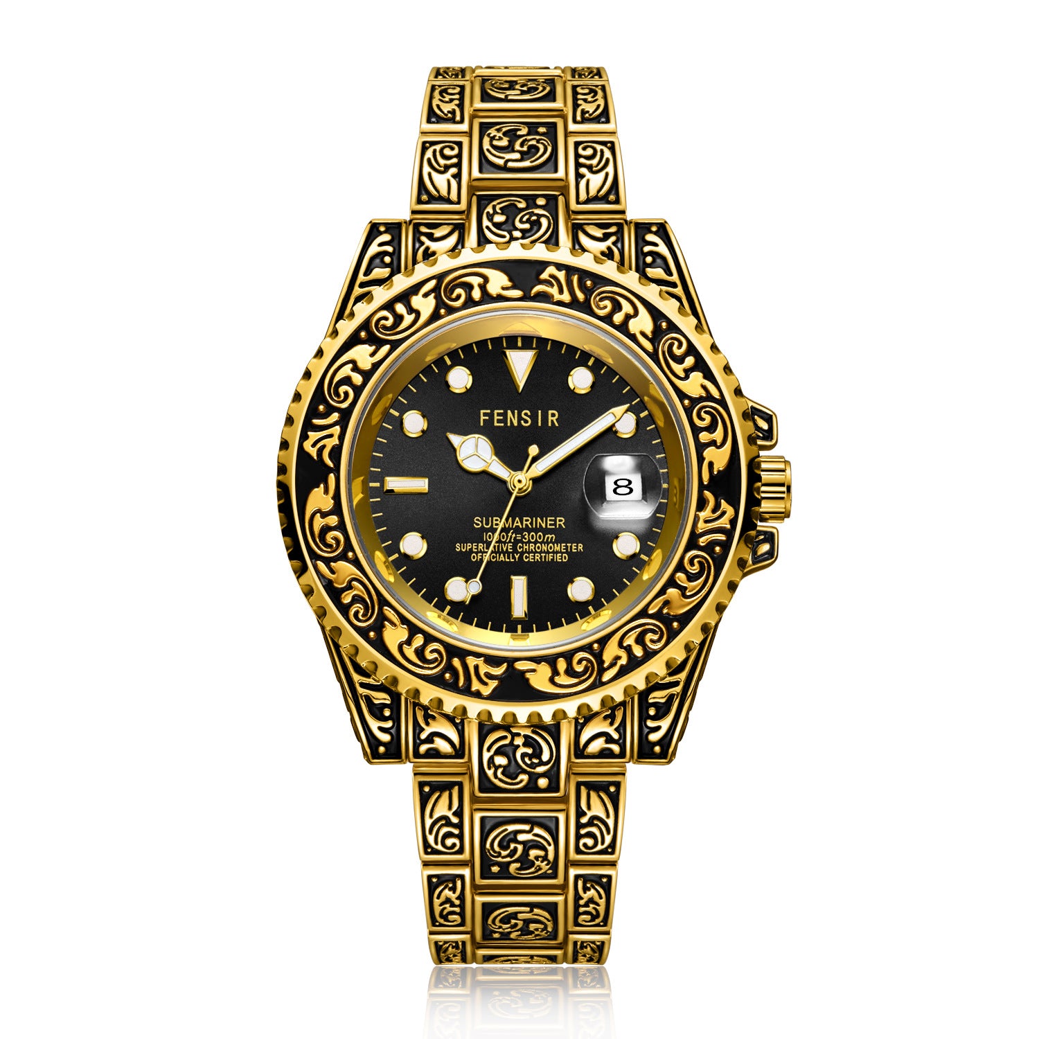 Ancient Geometric Graving Stainless Steel Watch