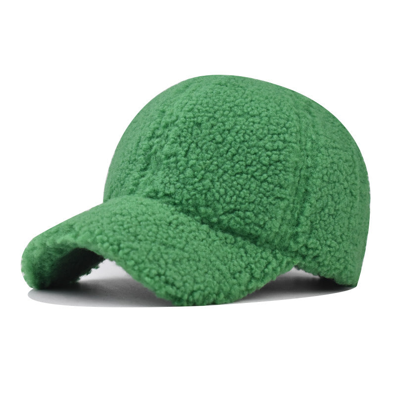 Solid Lamb Wool Warm Baseball Cap
