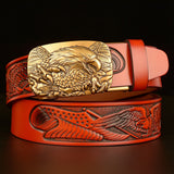 Golden Eagle Head Automatic Buckle Belt