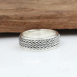 Vintage Handmade Braided Pattern Silver Ring