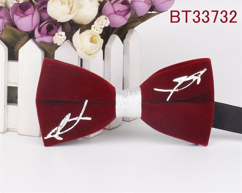 Metal Applique Red Bow Tie