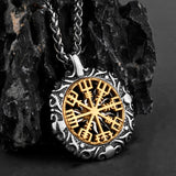 Retro Compass Titanium Steel Pendant Necklace
