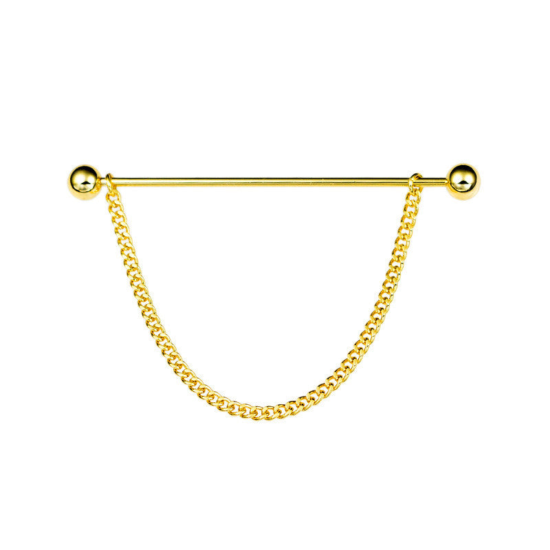 Broche de alfiler con diseño de cadena minimalista