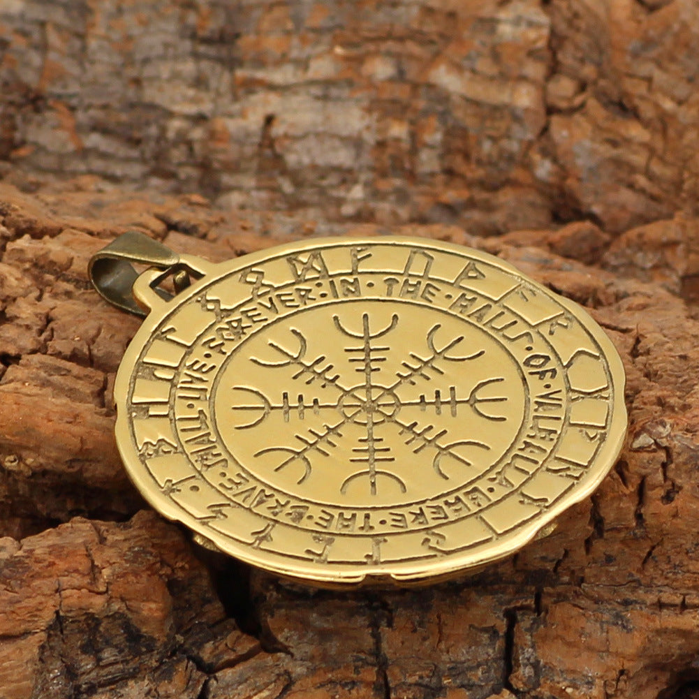 Retro Viking Totem Geometric Pendant Necklace