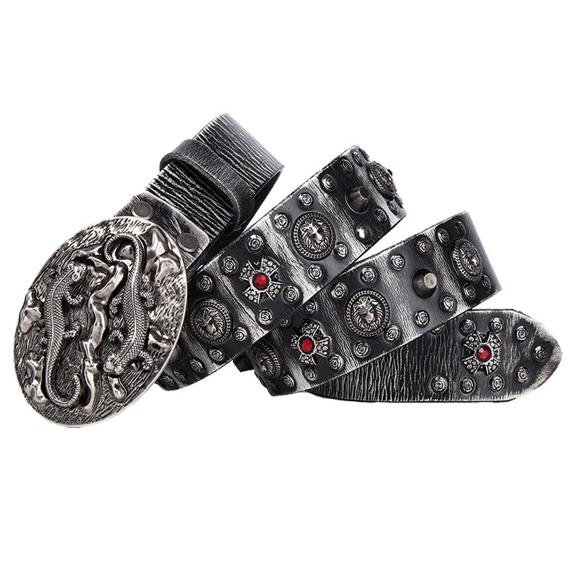 Punk Rivet Leather Men's Belt