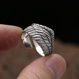 Punk Wings 925 Silver Adjustable Ring