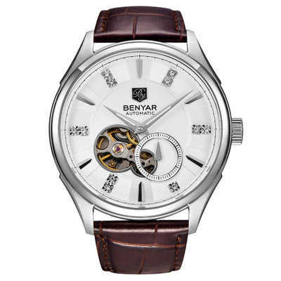 Détails de strass élégants montre en cuir rond