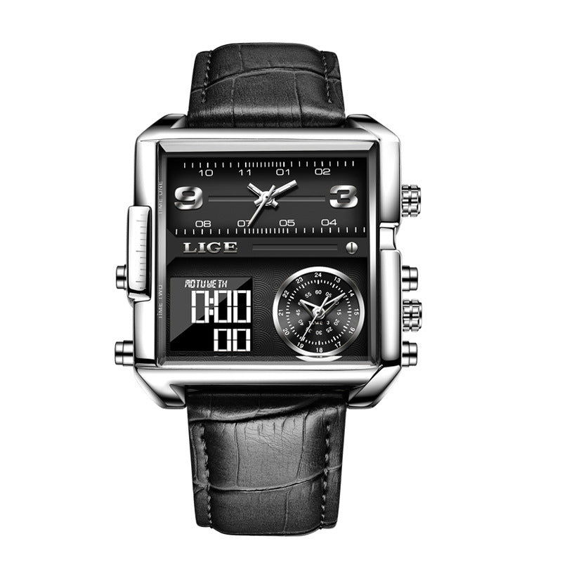 Square Face Design Chronograph Silicone Watch