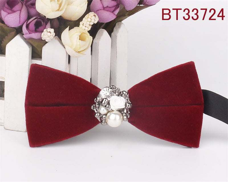 Metal Applique Red Bow Tie