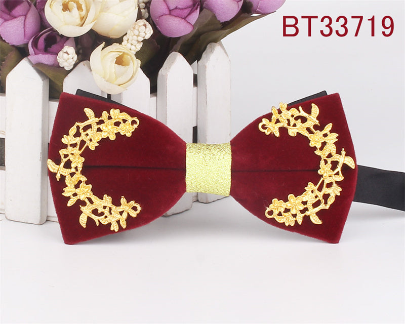 Metal Applique Red Bow Tie