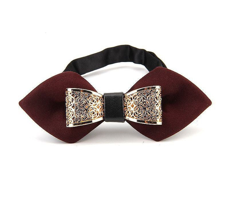 Groom's Alloy Butterfly Pointed Bow Tie