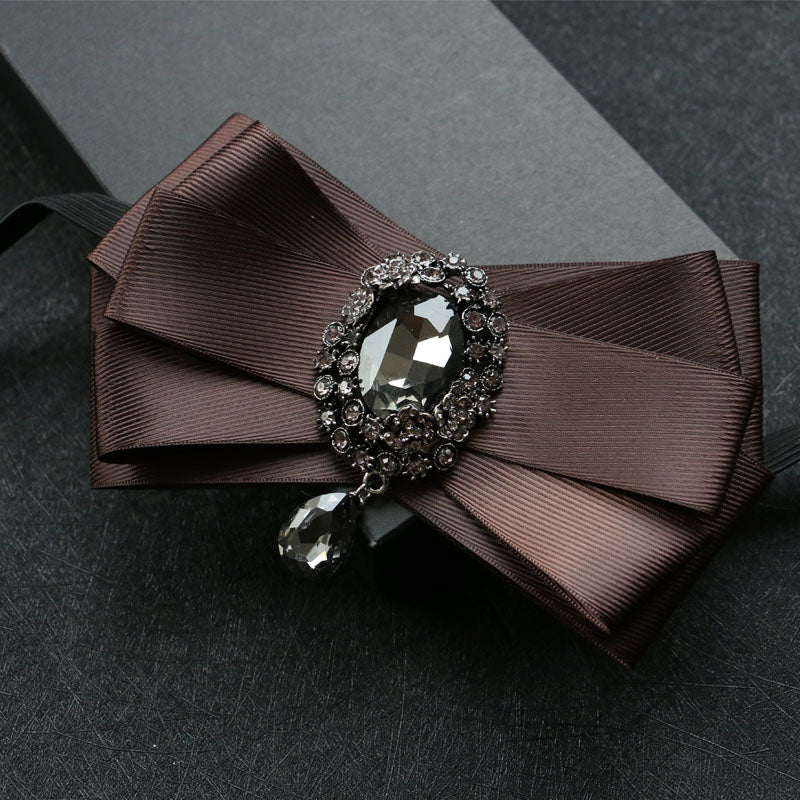 Dangle Rhinestone Applique Bow Tie