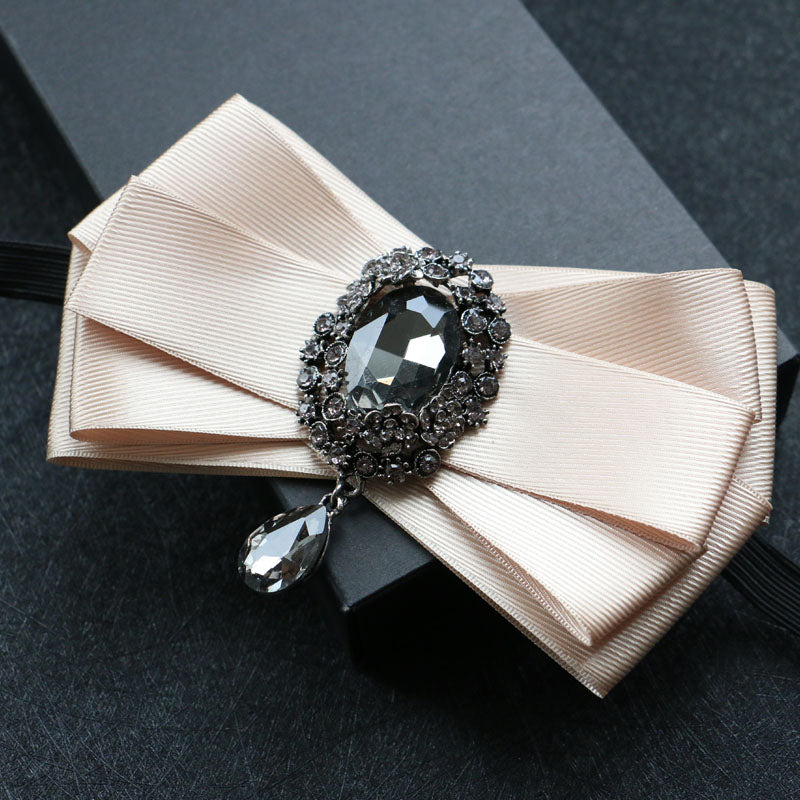 Dangle Rhinestone Applique Bow Tie