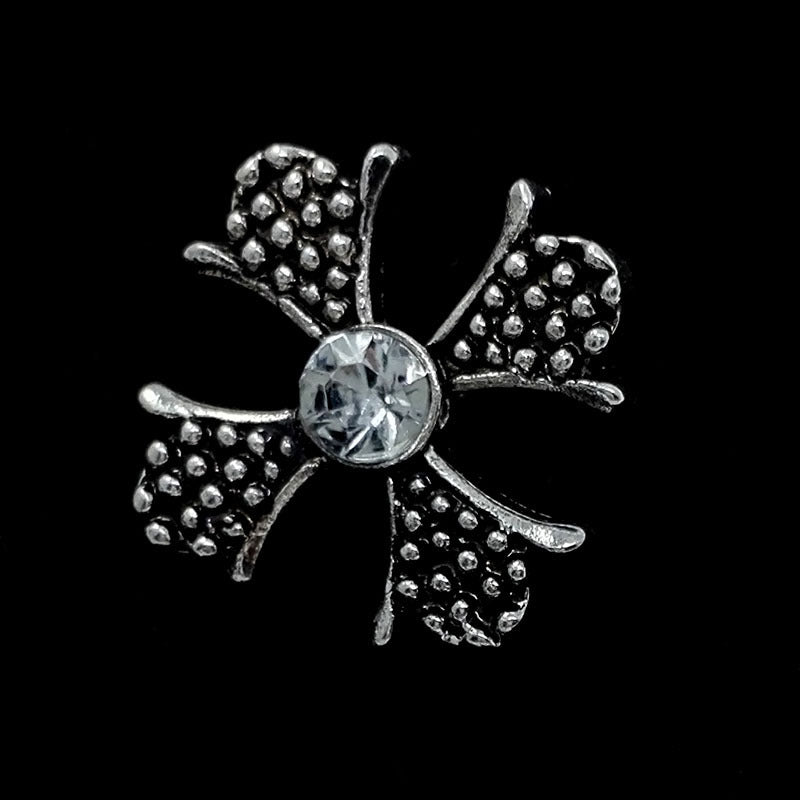 Vintage Alloy Cross Pin Brooch