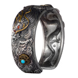 Dragon Decorated Ethnic Cuff Bracelet