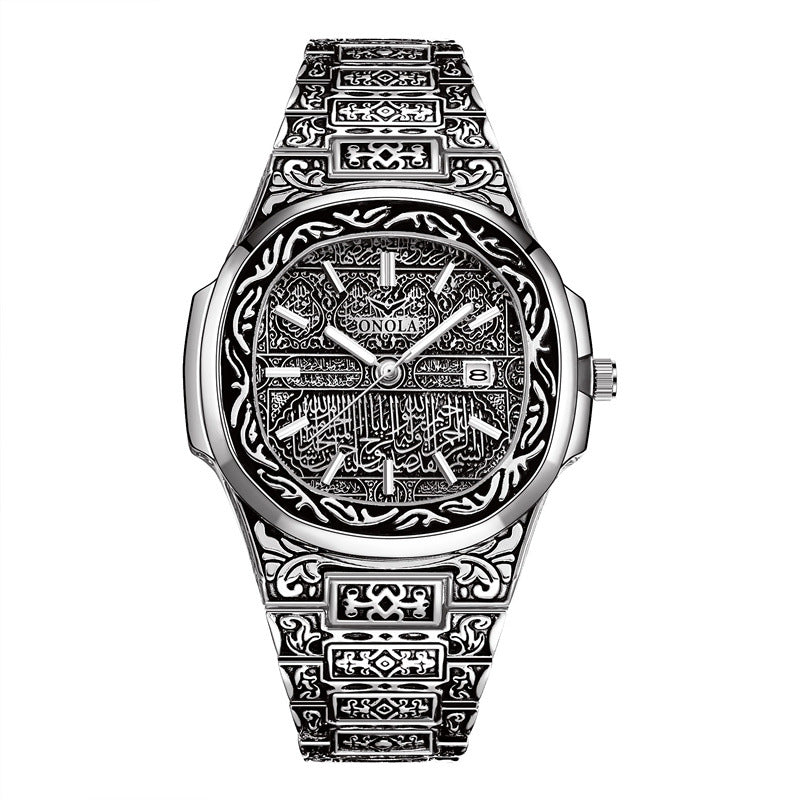 Waterproof Antique Graving Alloy Watch