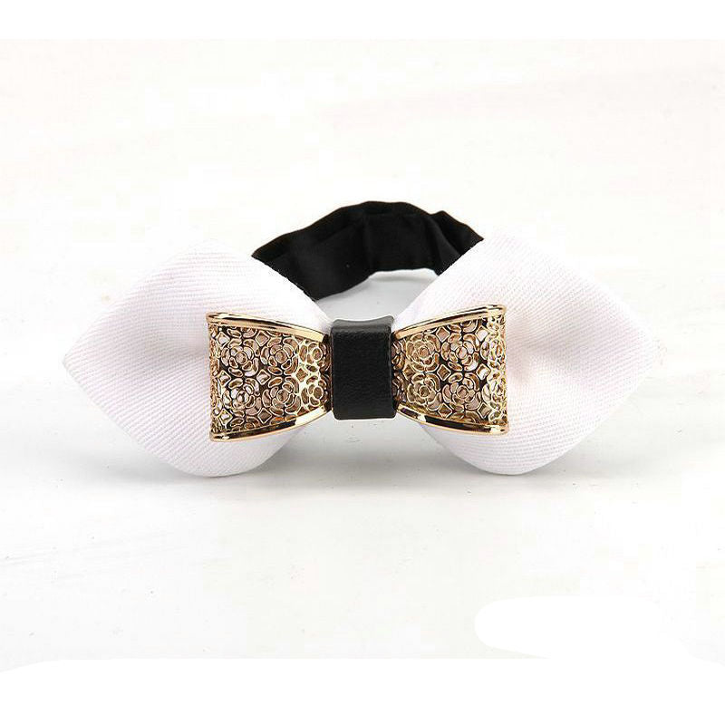 Groom's Alloy Butterfly Pointed Bow Tie