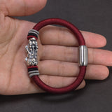 Dragon Sterling Pendant Rope Bracelet
