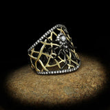 Hollow Spider Rhinestone Metal Ring
