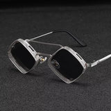 Steampunk Rhombus Metal Hollow Frame Sunglasses