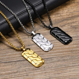 Cool Tire Pattern Rectangle Necklaces