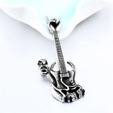 Skelett -Bassgitarren -Geste Anhänger Halskette