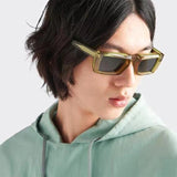 Flat Square Solid Frame Polycarbonate Sunglasses