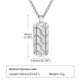 Cool Tire Pattern Rectangle Necklaces