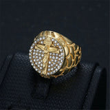 Cross Jesus with Rhinestone Ring