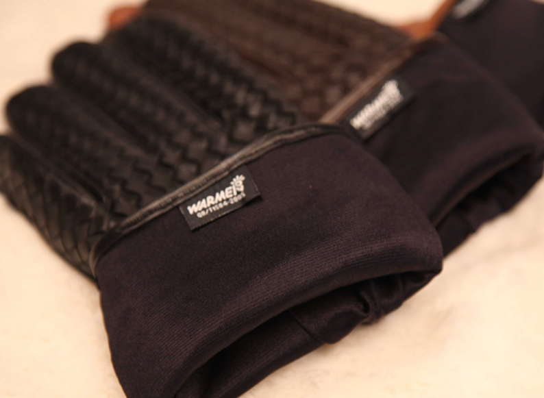 Casual Sheepskin Leather Woven Gloves