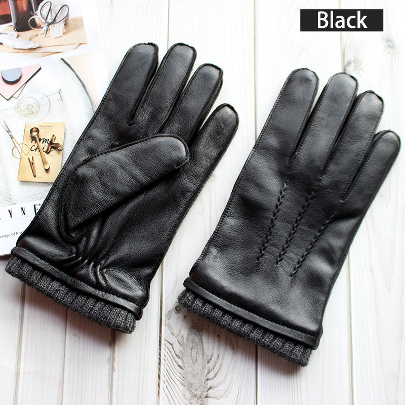 Windproof and Warm Sheepskin Short Gloves