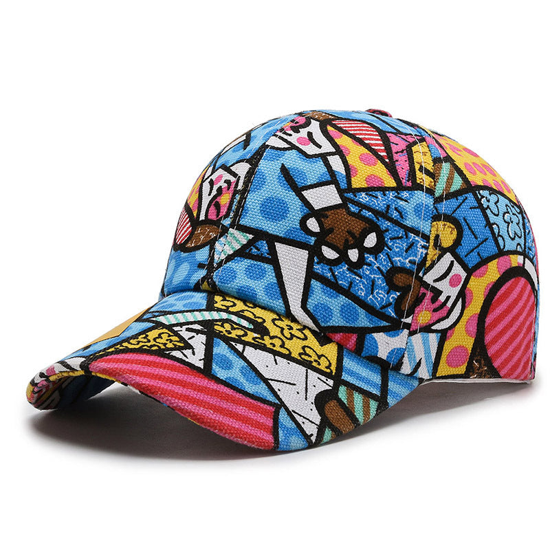 Gorra de Lona Estampada Abstracta