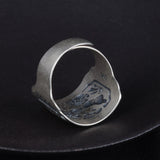 ジオメトリック ライオン ボール スターリングシルバー リング