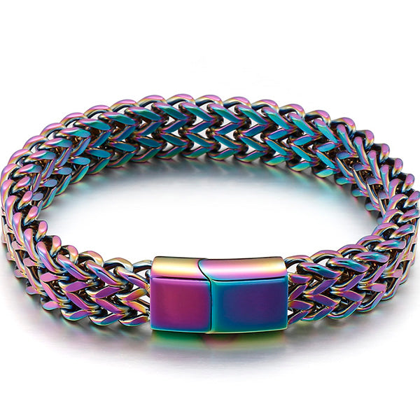 Double Row Titanium Steel Chain Bracelet