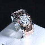 Two-Tone Floral Rhinestone Alloy Ring