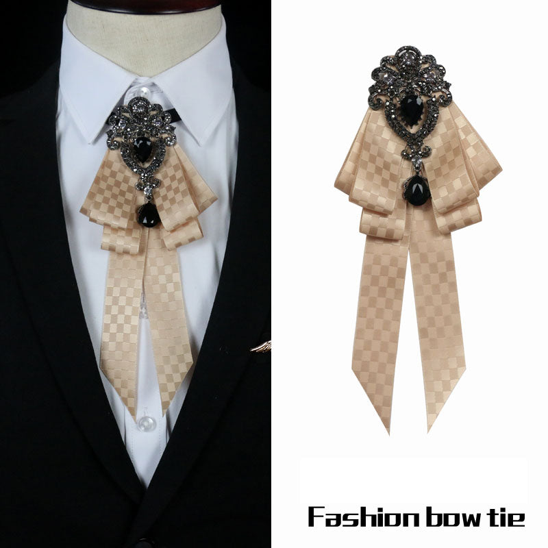 Charmed Rhinestone Brooch Multilayer Tie