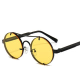 Retro Round Frame Double Beam Sunglasses