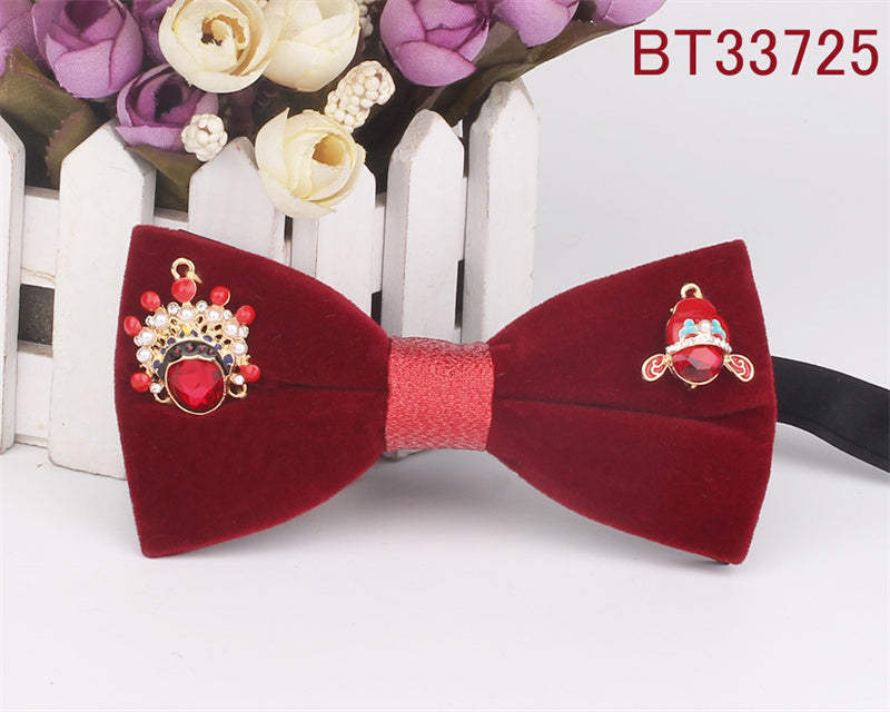 Metal Applique Red Bow Tie