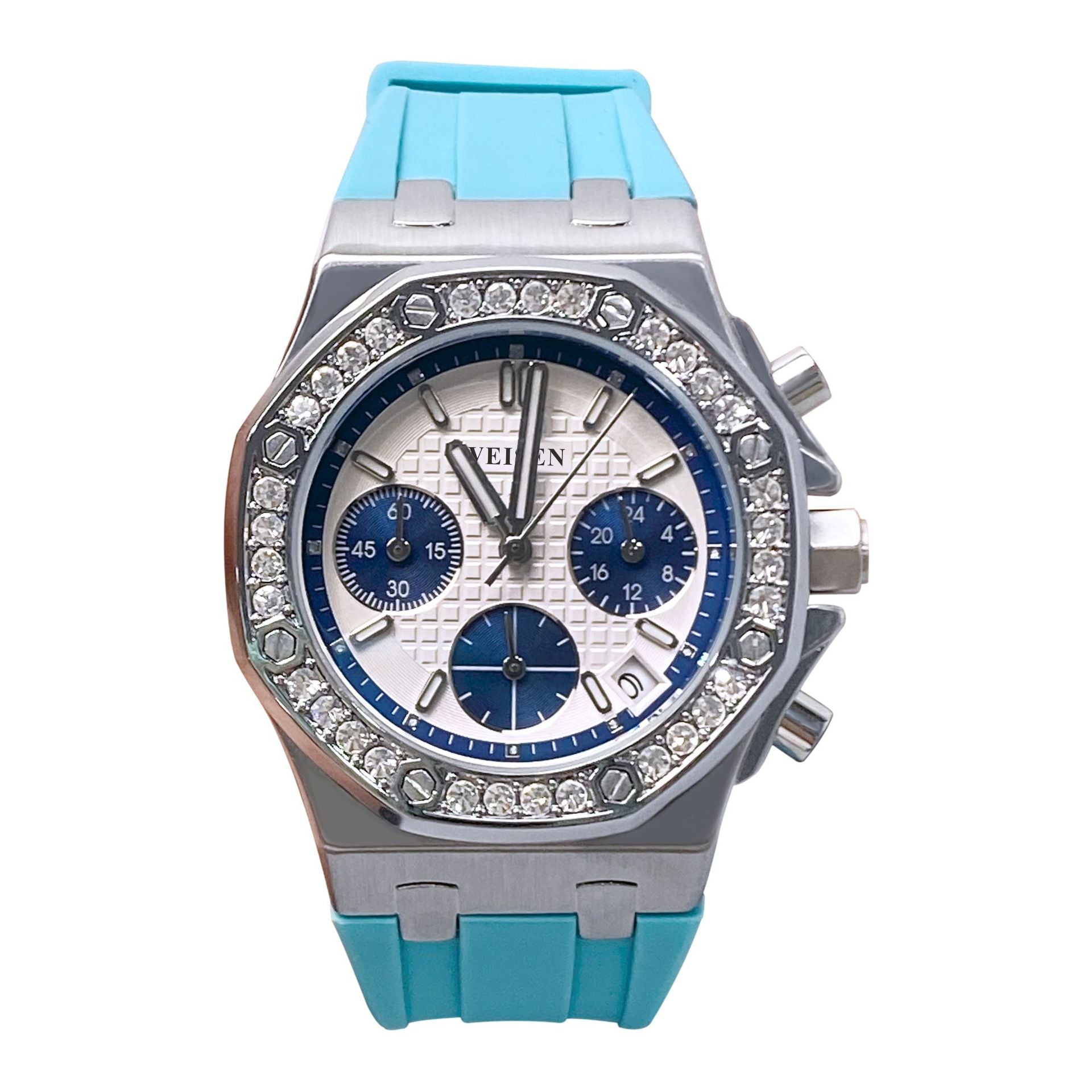 Luxury Rhinestone Silicone Needle Watch