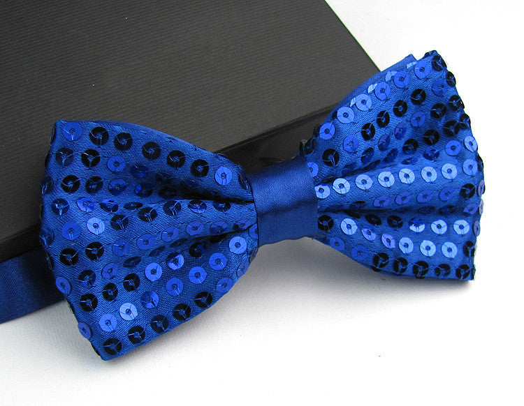 Bright Solid Sequined Bow Tie