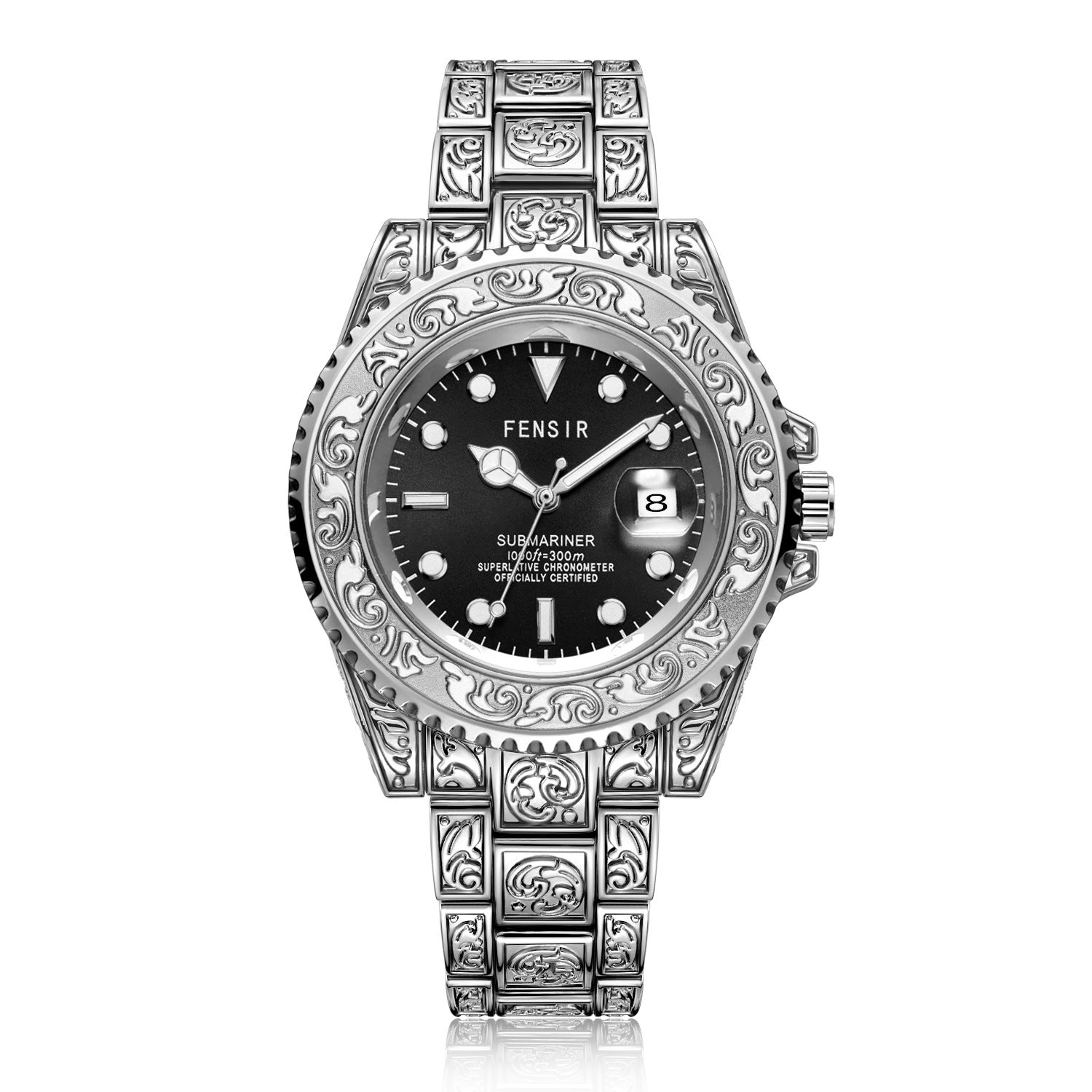 Ancient Geometric Graving Stainless Steel Watch