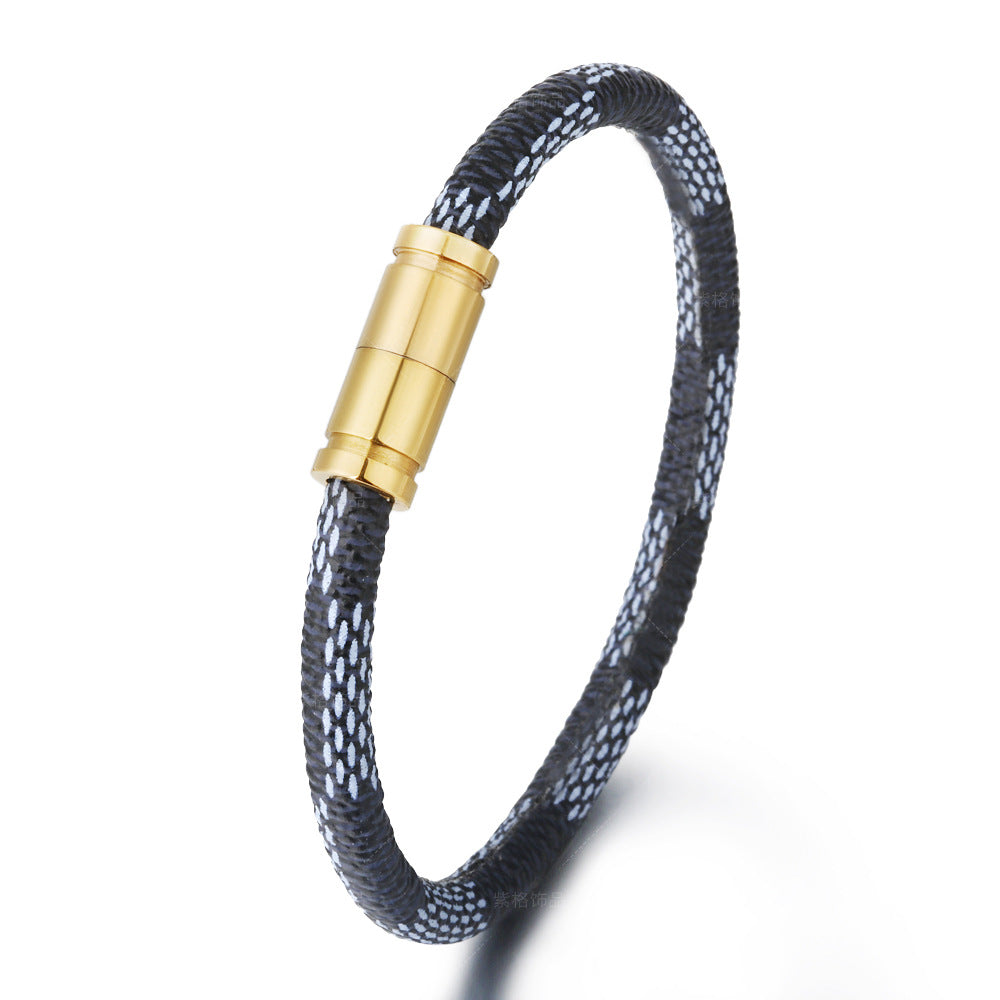 Retro Magnetschnalle Ledermanschette Armband
