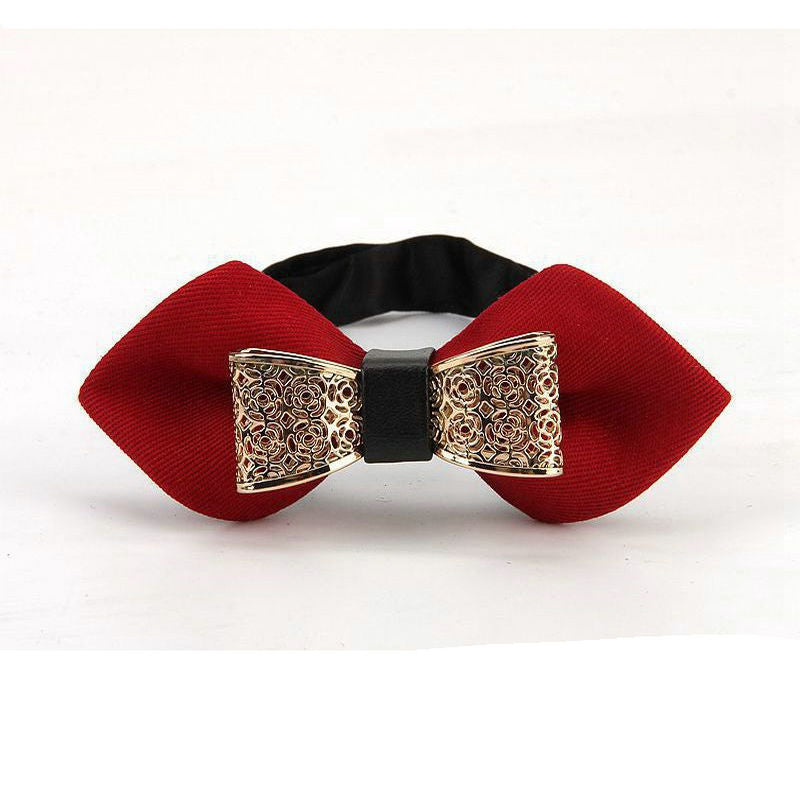 Groom's Alloy Butterfly Pointed Bow Tie