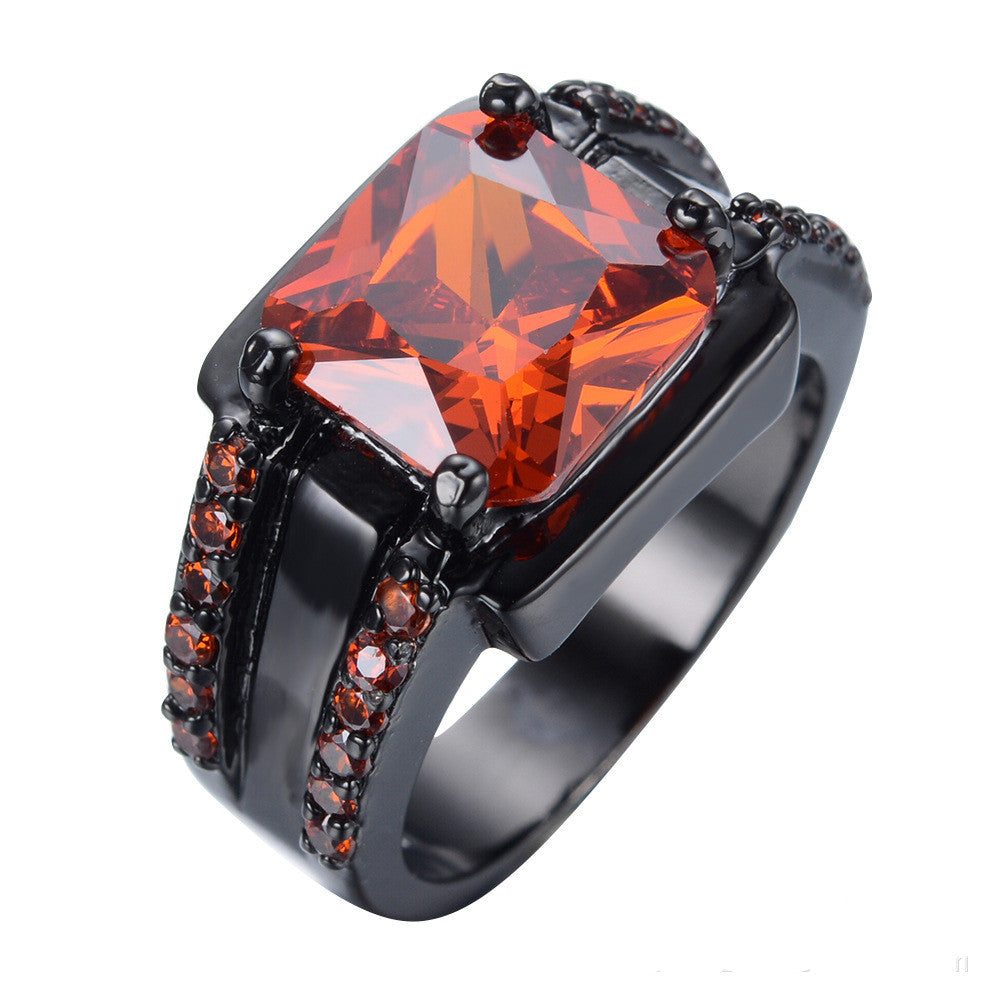 Retro Zircon Big Square Diamond Ring