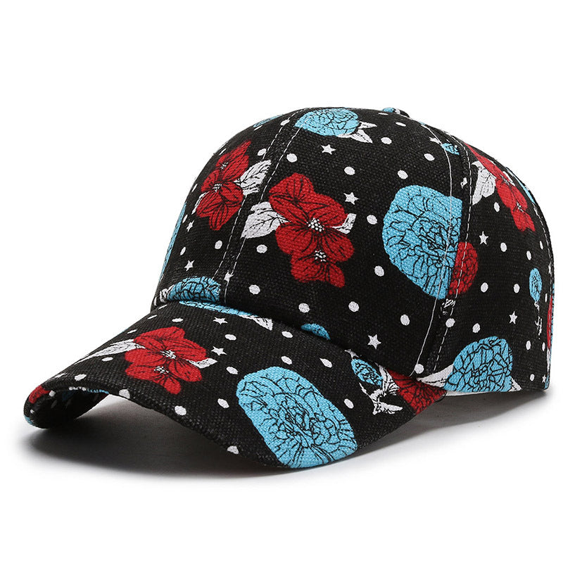 Gorra de Lona Estampada Abstracta